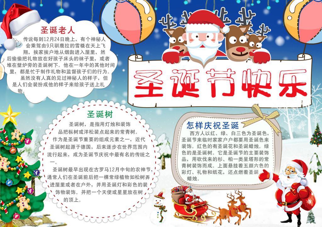 2022圣诞节电子手抄报