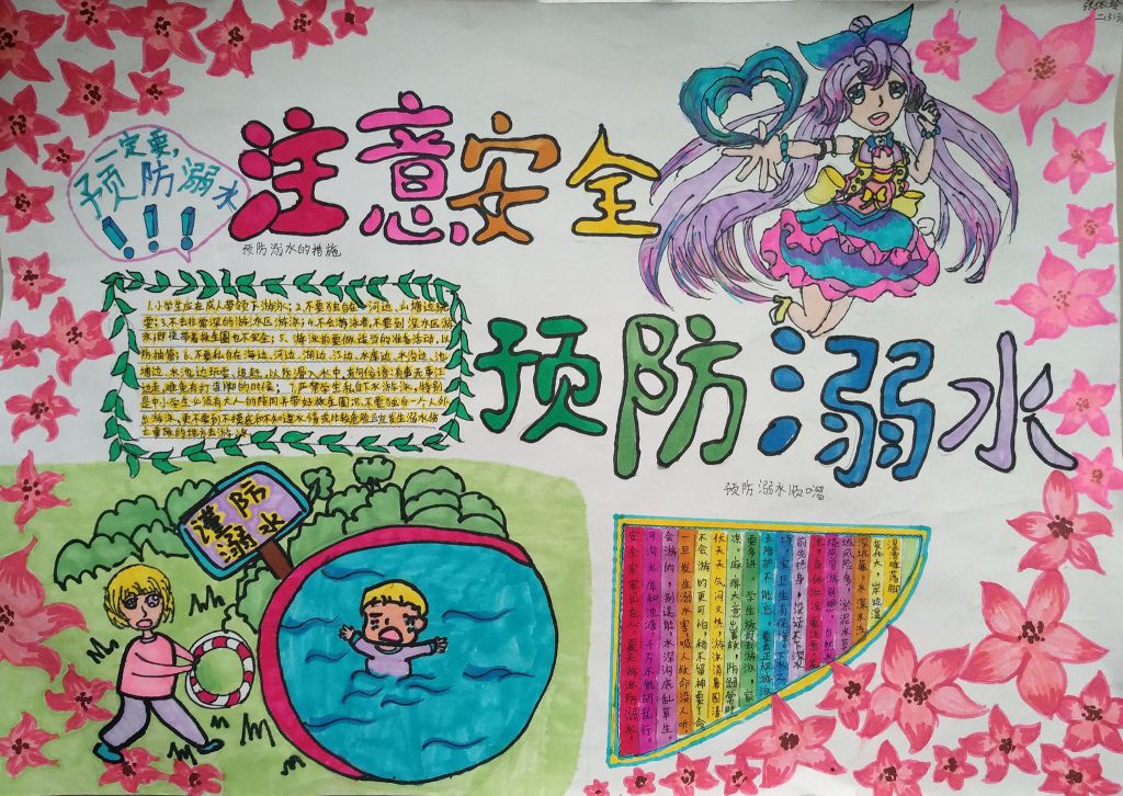注意安全预防溺水手抄报，生命的启示