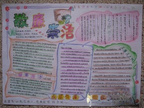 廉洁自律手抄报版面设计图片