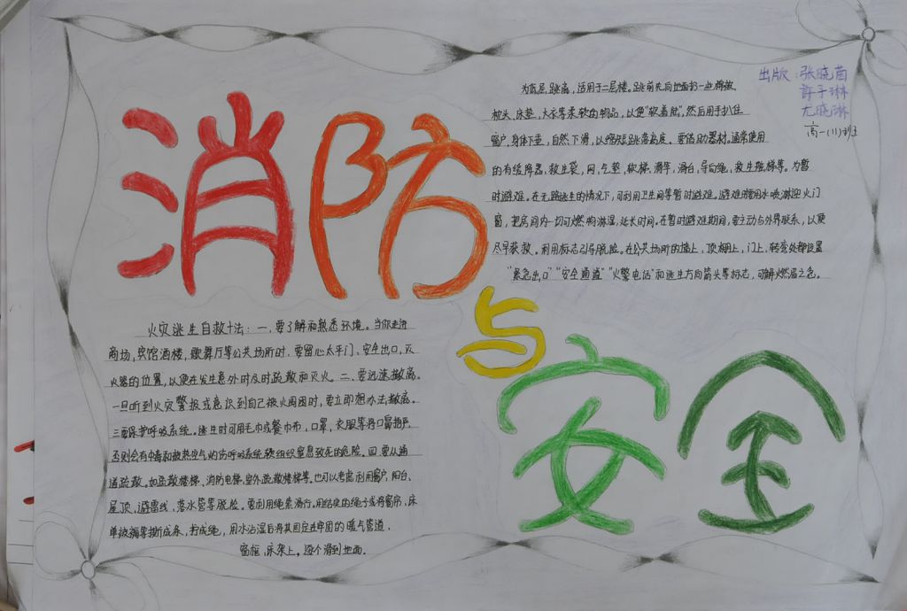 生命与安全手抄报版面设计图