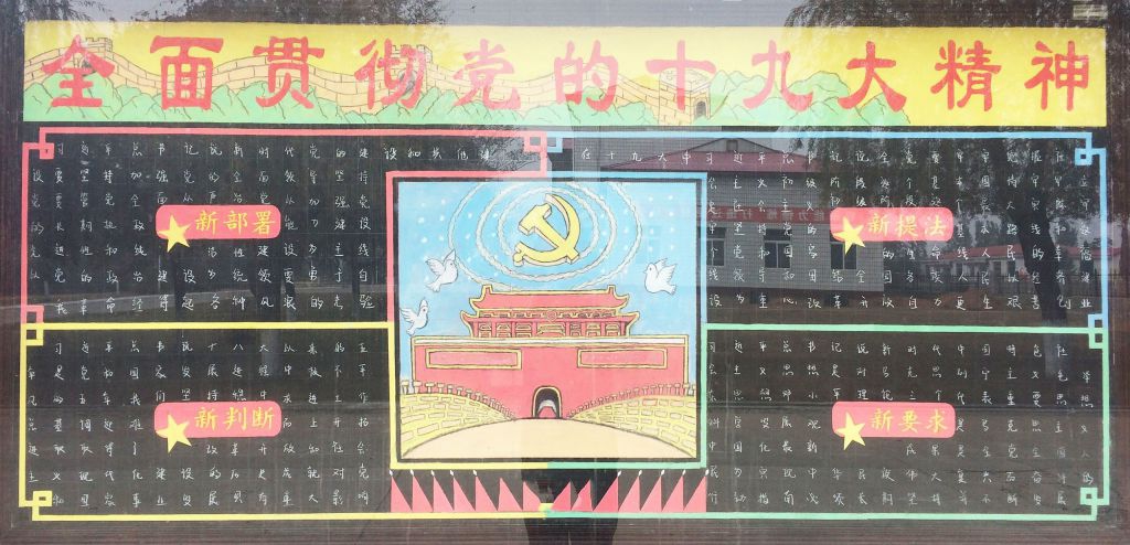 全面贯彻党的十九大精神黑板报