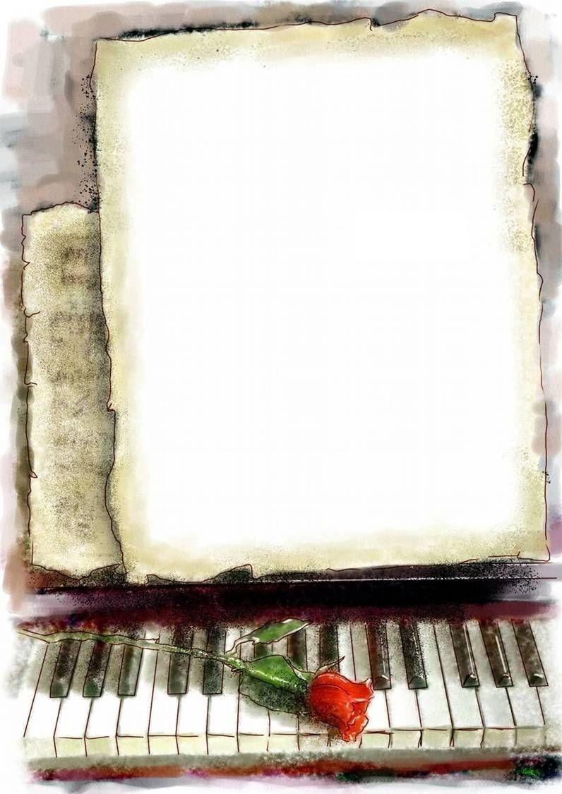 钢琴玫瑰花组成的手抄报边框