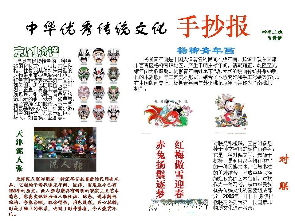 绚丽多彩的中国传统文化手抄报