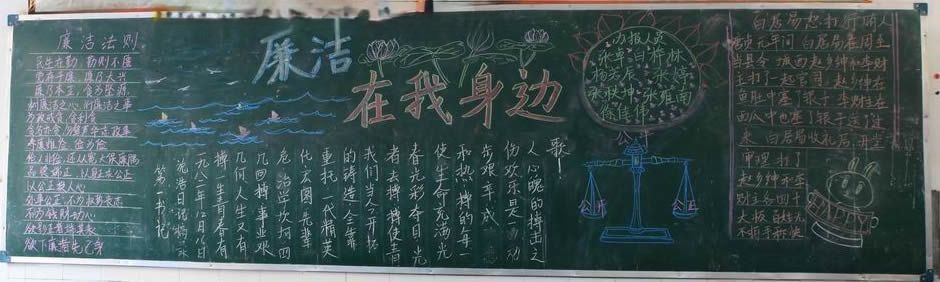 廉洁在我身边黑板报
