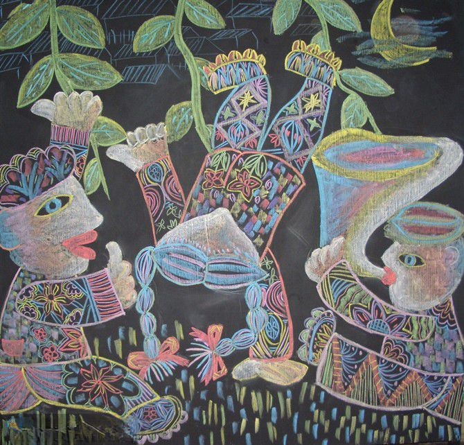 黑板报粉笔画图片大全（徐伶俐作品）