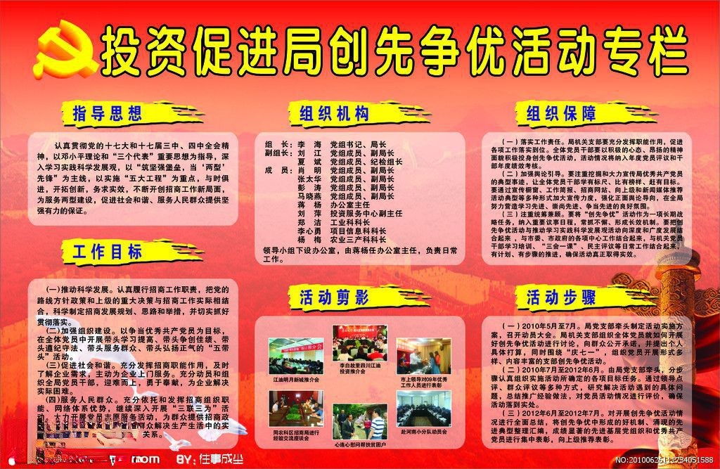 投资促进局创先争优活动板报