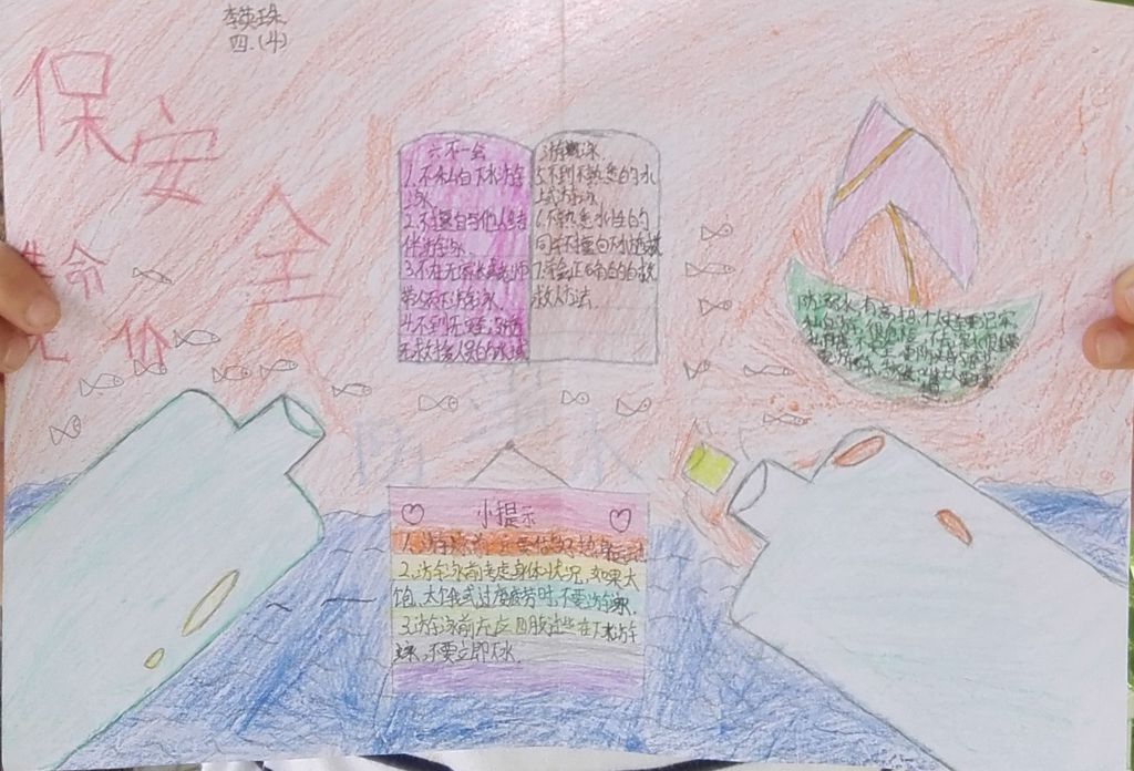 小学生保安全防溺水手抄报