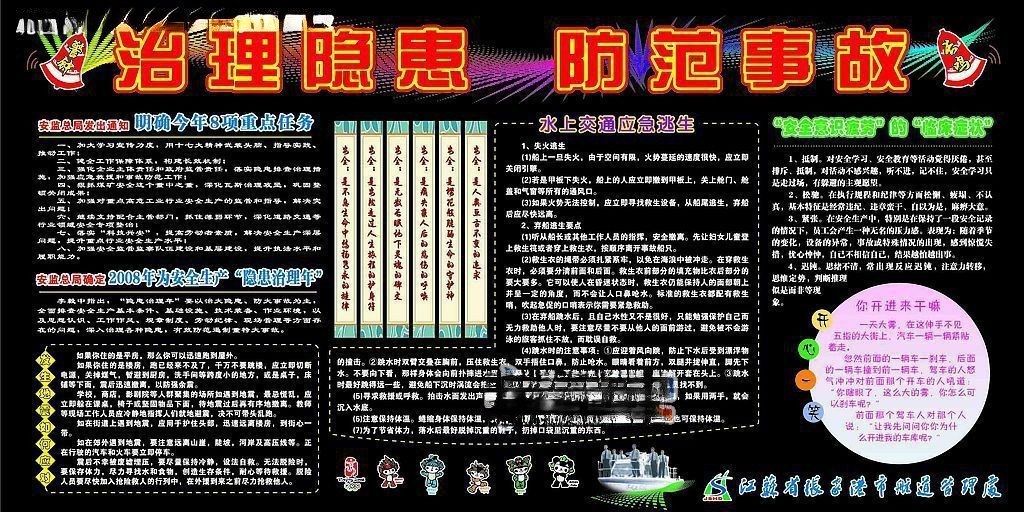航道安全板报-治理隐患 防范事故