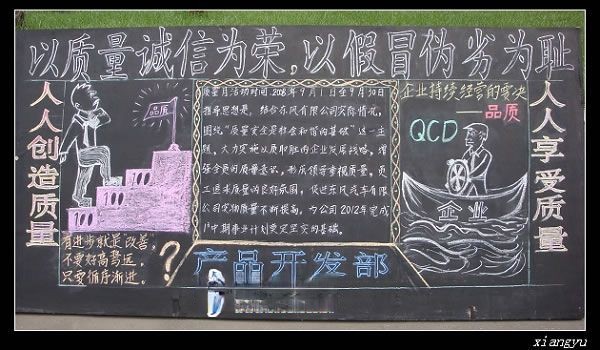 产品开发部质量月黑板报 产品开发部质量月黑板报