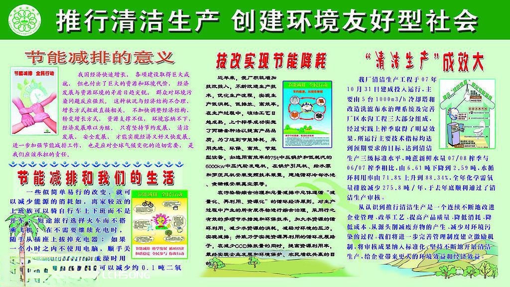 推行清洁生产 创造环境友好型社会