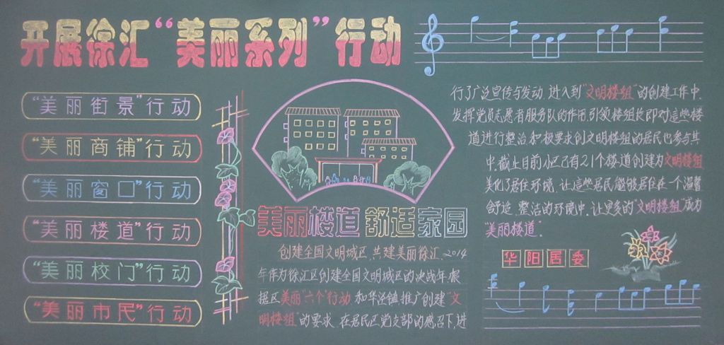 美丽楼道舒适家园黑板报