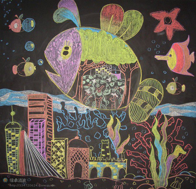 黑板报粉笔画图片大全（徐伶俐作品）