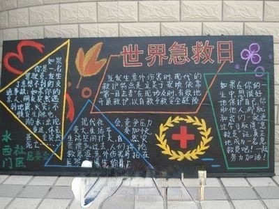 世界急救日黑板报图片