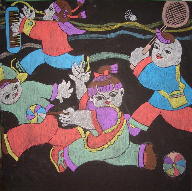 黑板报粉笔画图片大全（徐伶俐作品）