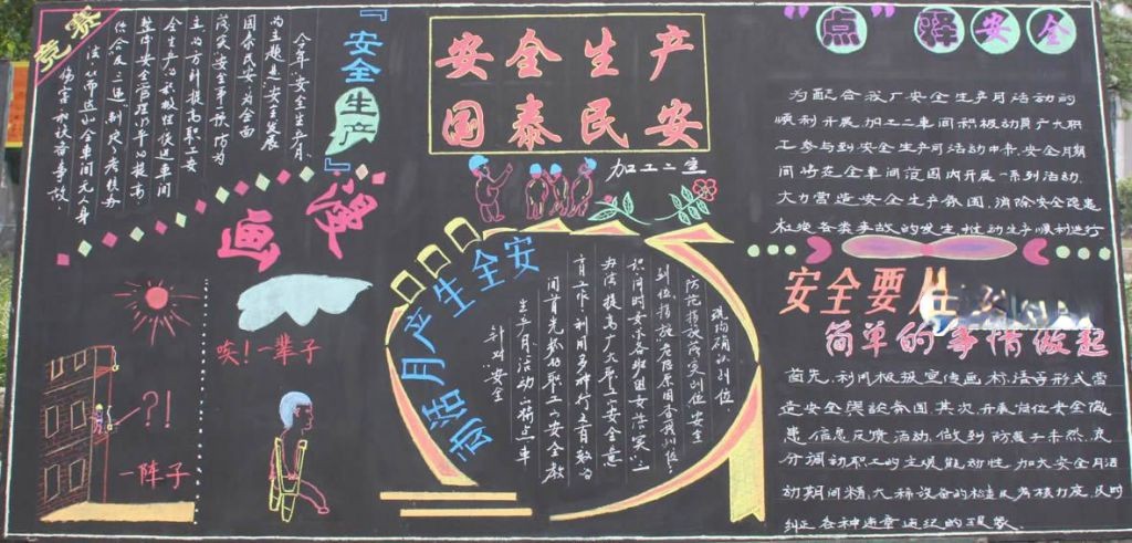 加工车间安全生产黑板报