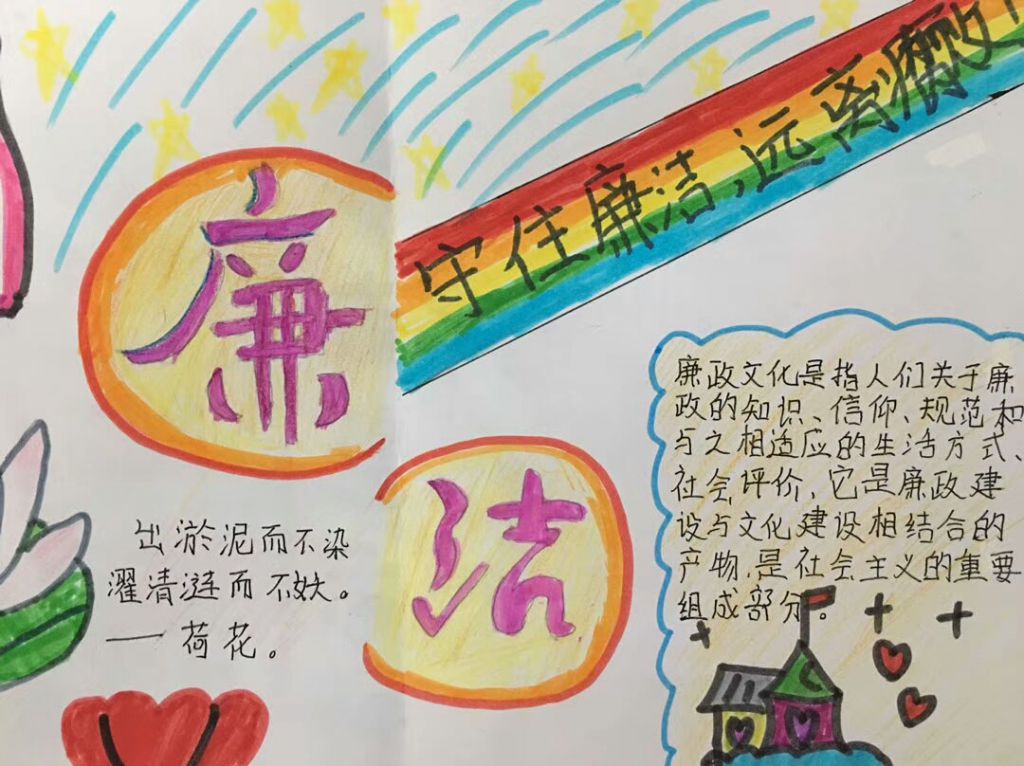 廉洁文化是美德手抄报