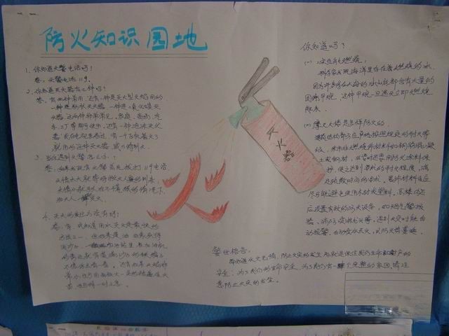 冬季防火手抄报图片