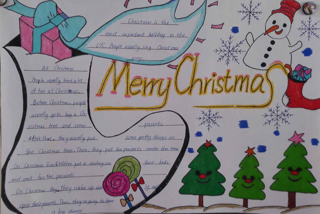 2022圣诞节英语手抄报：merry christmas