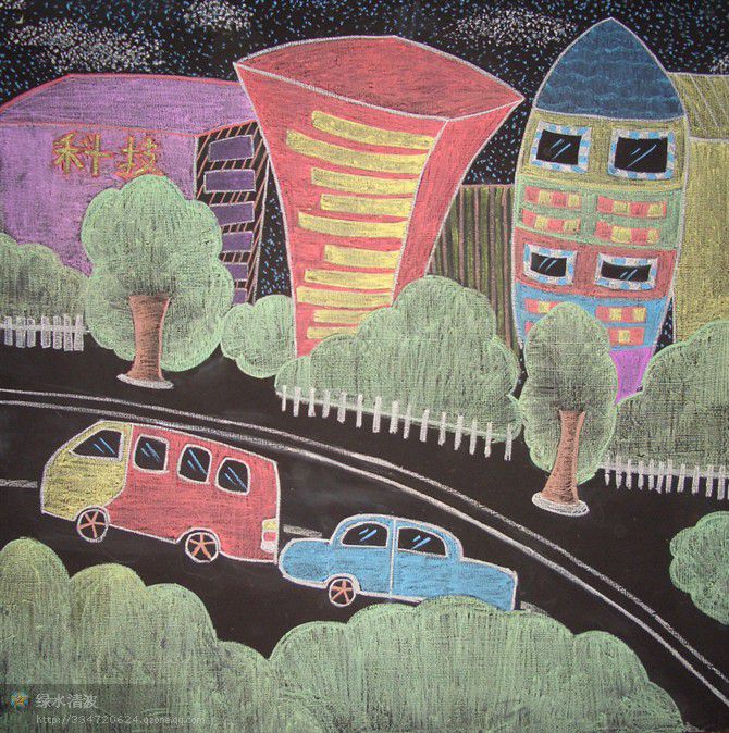 黑板报粉笔画图片大全（徐伶俐作品）