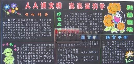 社区板报实例：人人讲文明，家家爱科学