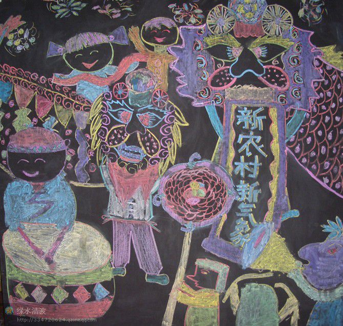 黑板报粉笔画图片大全（徐伶俐作品）