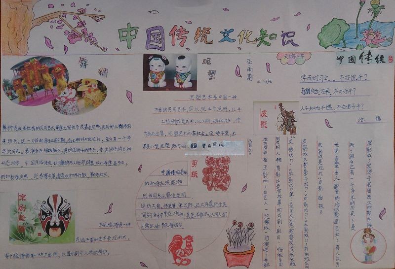 中华传统文化手抄报图片大全