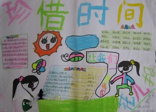 让我们一起珍惜时间手抄报作品