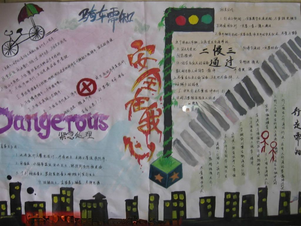 安全教育日系列手抄报图片展