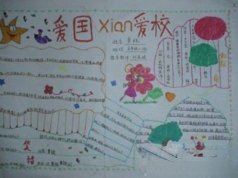 小学生迎接12.9运动手抄报：爱国爱校