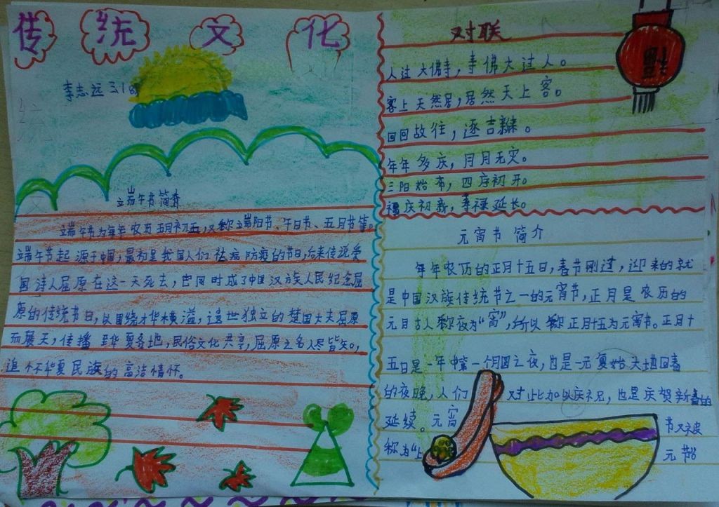 生活中的传统文化手抄报版面设计图