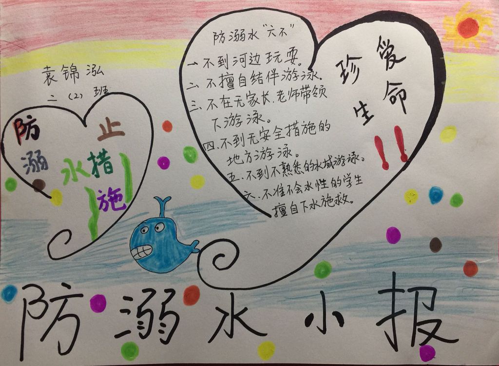 防溺水手抄报简单又漂亮