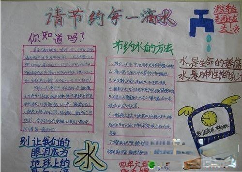 节水手抄报：请节约每一滴水