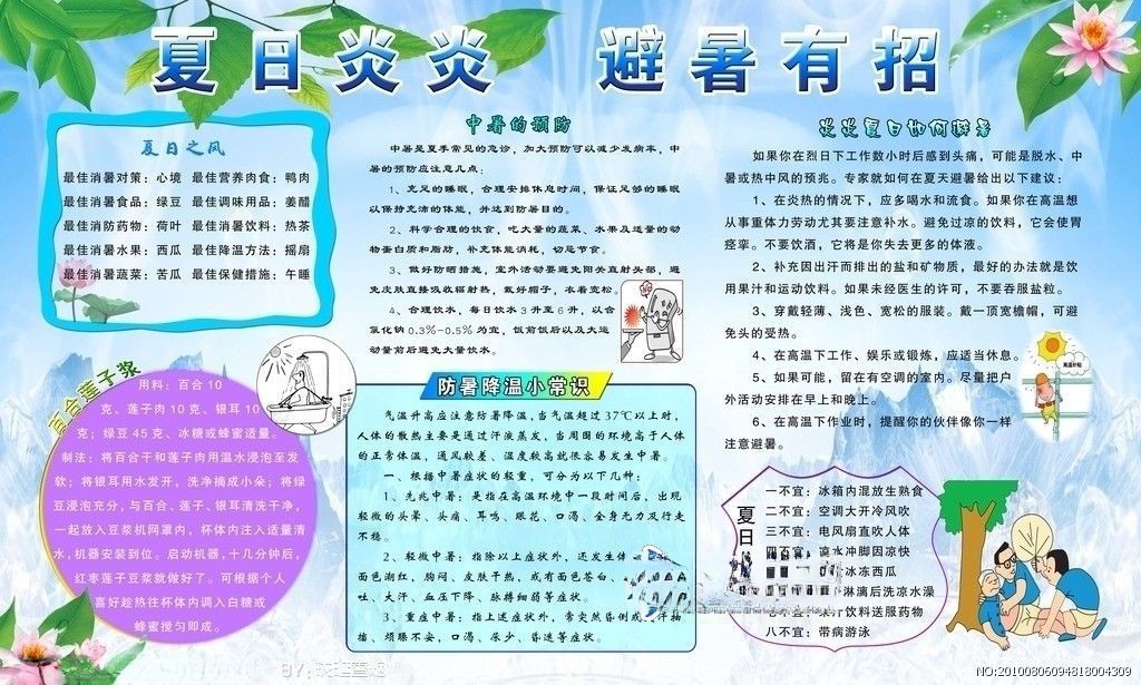 夏季防暑板报:夏日炎炎 避暑有招