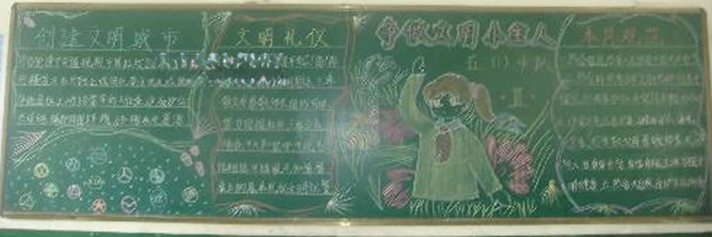 创建卫生城从我做起黑板报