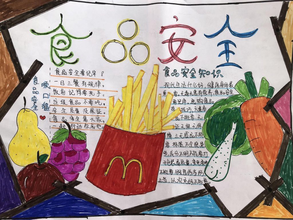 2022食品安全手抄报，拒绝垃圾食品健康从我做起