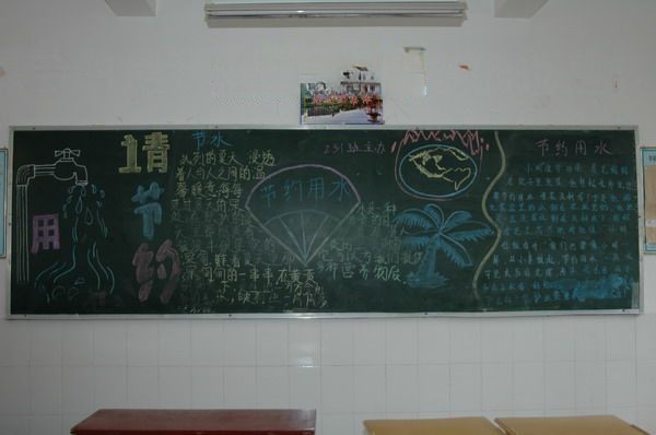 节水抗旱黑板报作品