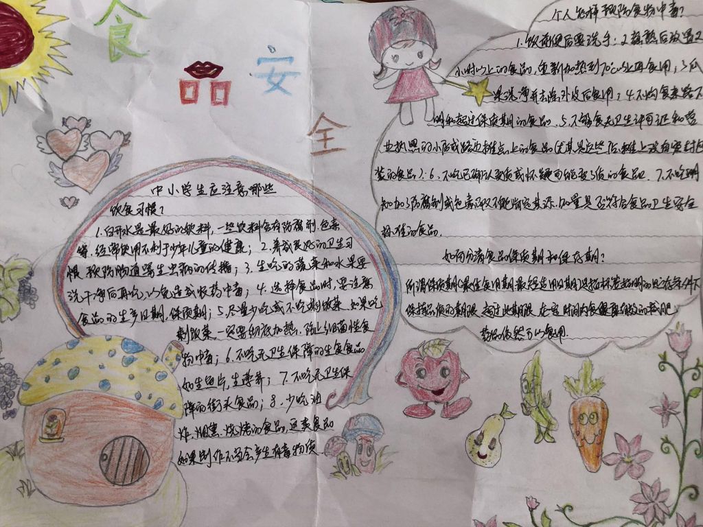 2022食品安全手抄报，拒绝垃圾食品健康从我做起