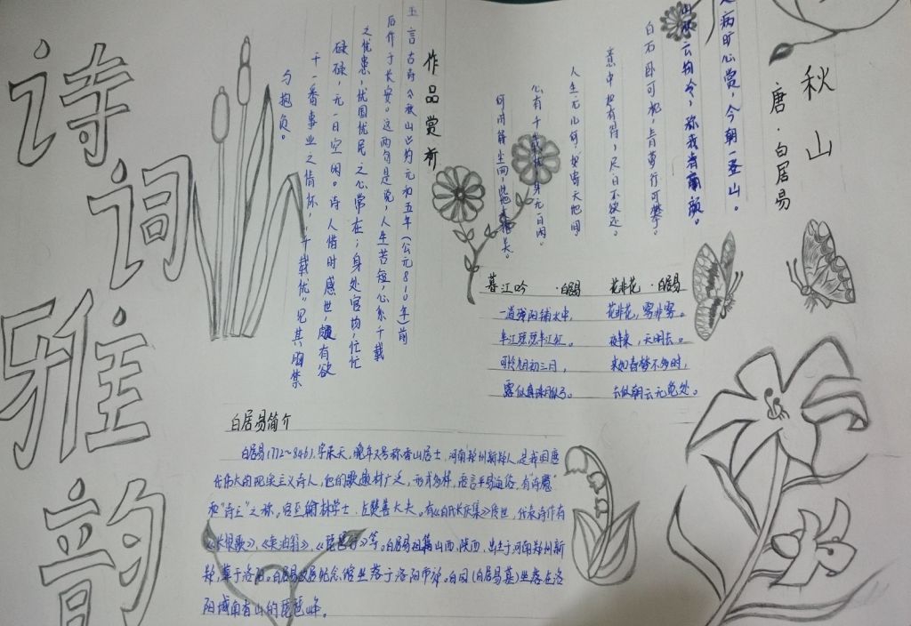 唐诗宋词手抄报简单又漂亮