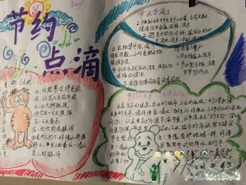 节水宣传手抄报：节约点滴