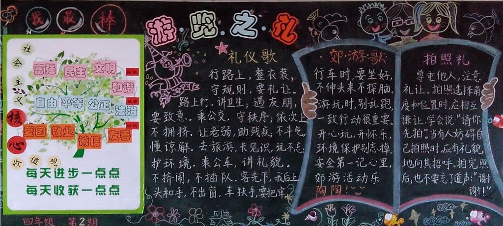 游览之礼黑板报 游览之礼黑板报