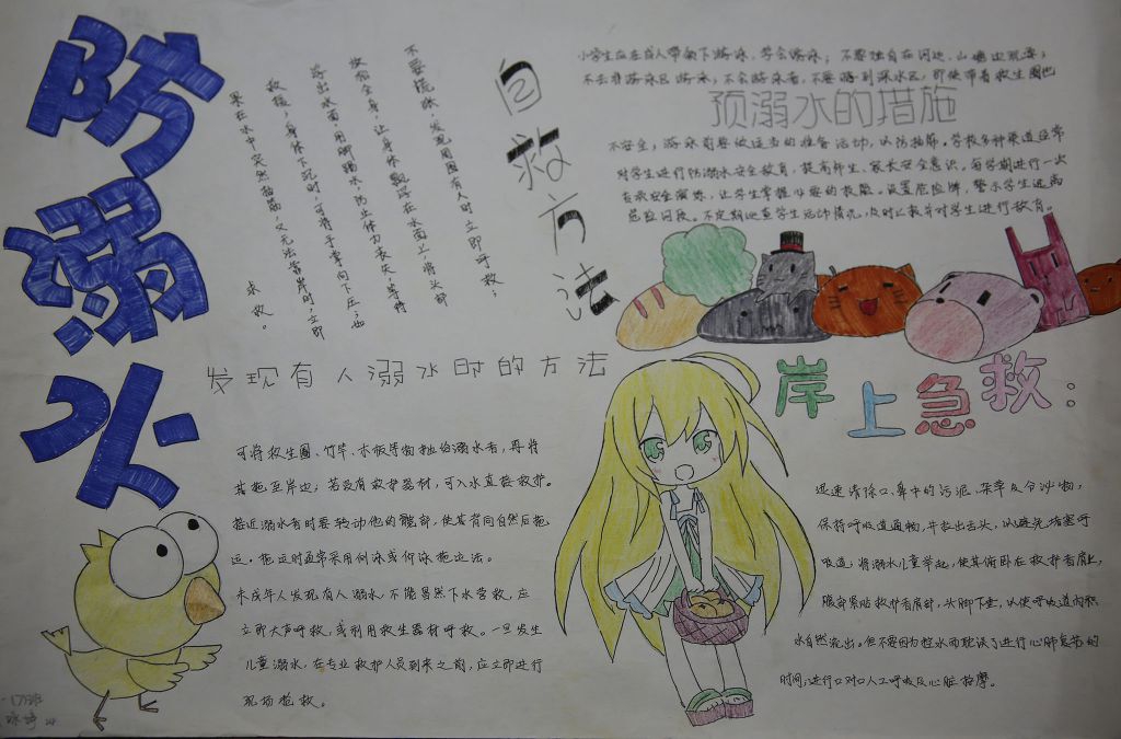 小学生防溺水主题手抄报