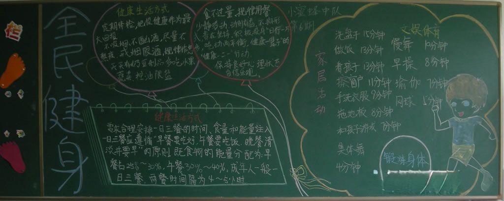 美丽中国健康生活黑板报