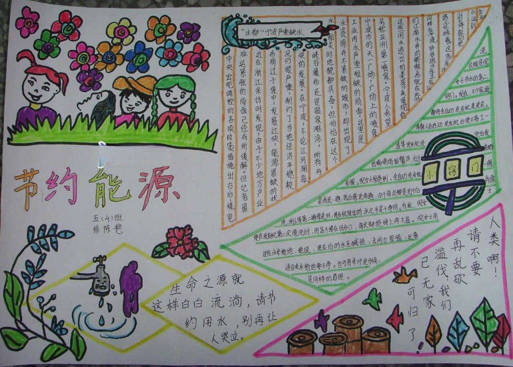节约能源手抄报图片