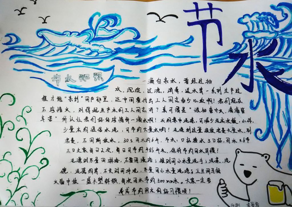 节约用水手抄报简单又漂亮