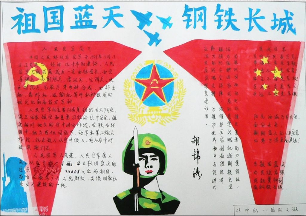 祖国蓝天钢铁长城设计板报