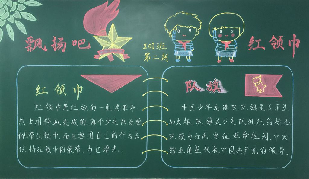 飘扬吧红领巾黑板报