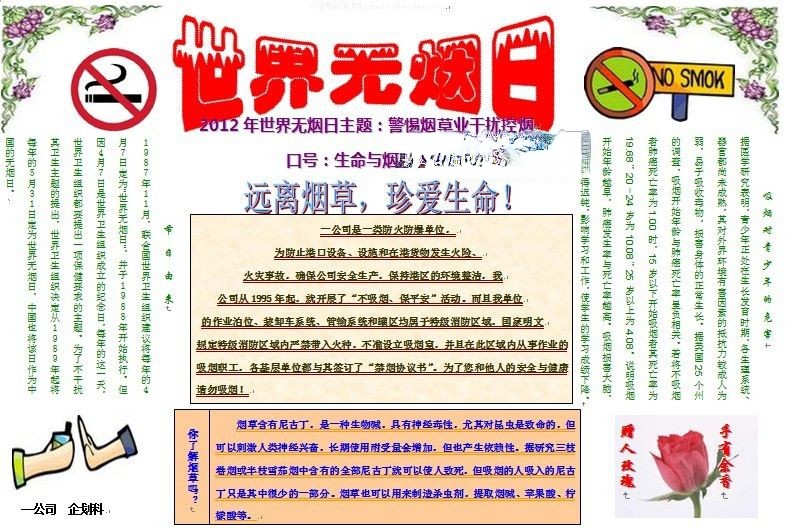 禁烟板报ward下载