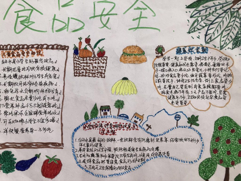 最新的食品安全手抄报，国家食品安全示范城市你我共参与