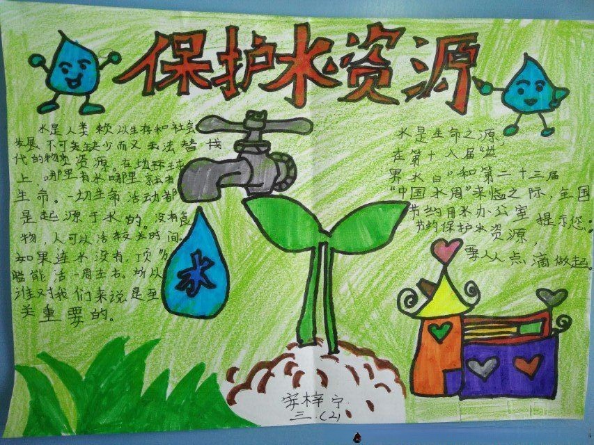 节约用水点滴做起手抄报