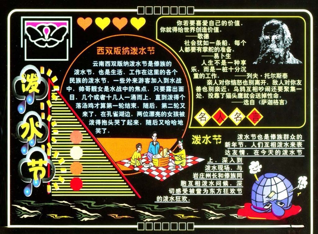 泼水节黑板报设计